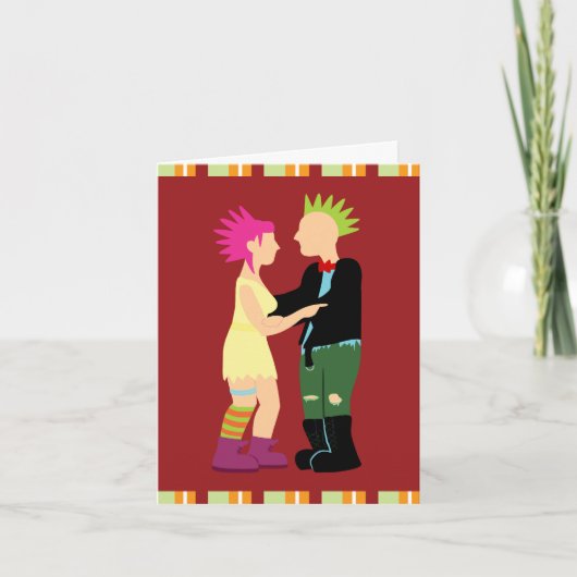 De Bruid en de Bruidegom van het punk rock danken Bedankkaart (Voorkant)