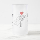 De bruid en Groom persoonlijk gelukkig na Matglas Bierpul (Center)