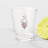 De Bruid Goth Hart Slot en Sleutel Shot Glas (Achterkant)