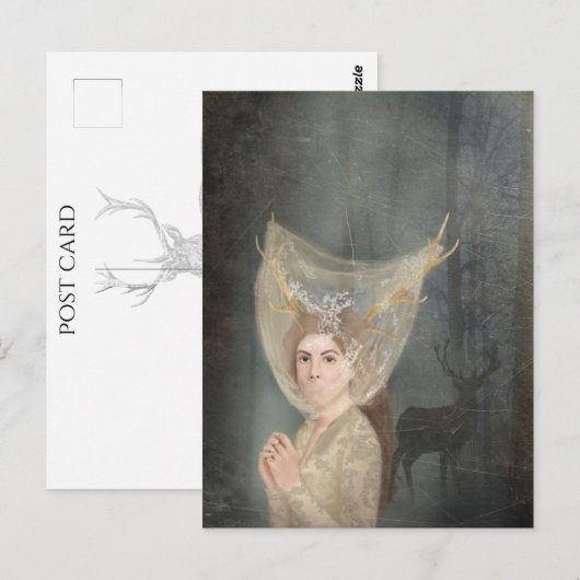 De bruid, gotische romance, fantasie briefkaart (Voorkant / Achterkant)