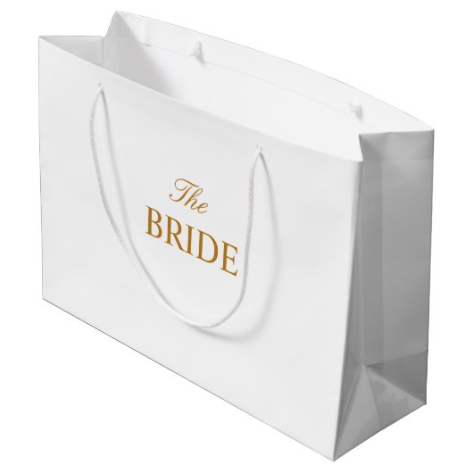 De Bruid Goud Wit Gift Bag Groot Cadeauzakje (Achterkant Gekanteld)