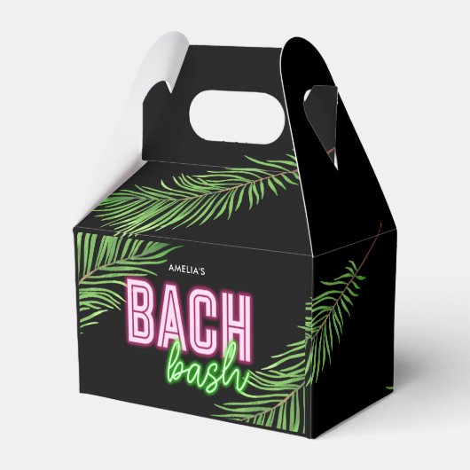 De bruid groen & roze tropische strand bedankdoosjes (Achterkant)