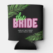 De bruid groen & roze tropische strand blikjeskoeler (Achterkant)