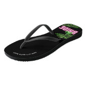 De bruid groen & roze tropische strand teenslippers (Schuin)