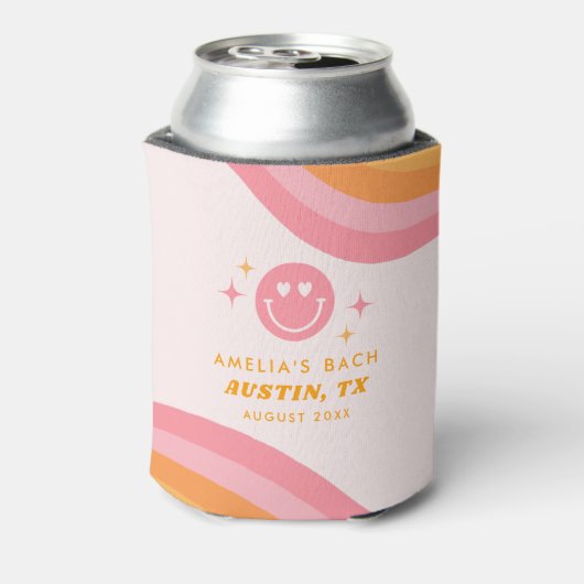 De bruid Groovy Roze & Sinaasappel Blikjeskoeler (Blikje Achterkant)