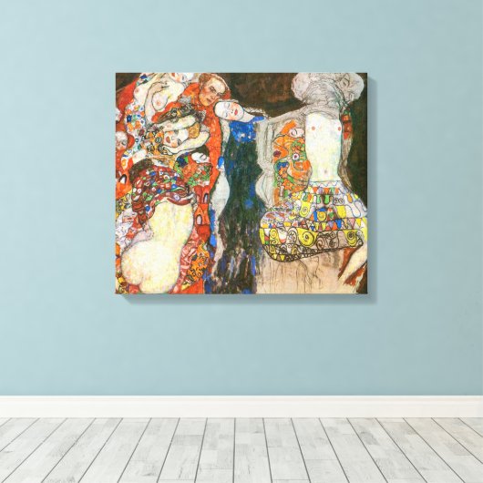 De bruid | Gustav Klimt | Canvas Afdruk (Insitu (Houten vloer))