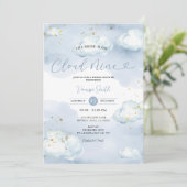 De Bruid is Cloud Nine Bruidsfeest Goud Glitters Kaart (Staand voorkant)