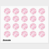 De Bruid Is In De Wolken Roze Bruiloft Feest Ronde Sticker (Vel)