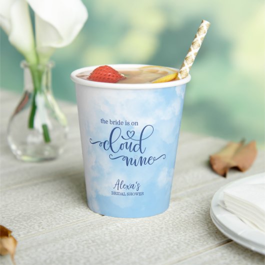 De bruid is op Cloud 9 Papieren Bekers (Insitu)