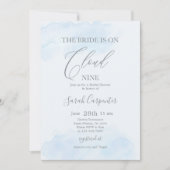 De bruid is op Cloud Nine Blue Vrijgezellenfeest Kaart (Voorkant)