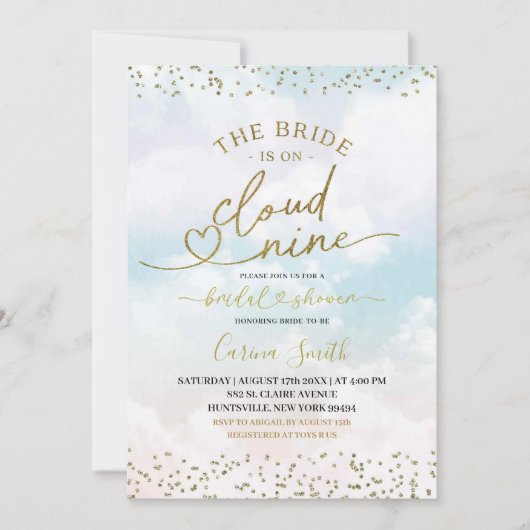 De bruid is op Cloud Nine Vrijgezellenfeest Kaart (Voorkant)