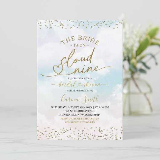 De bruid is op Cloud Nine Vrijgezellenfeest Kaart (Staand voorkant)