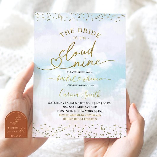 De bruid is op Cloud Nine Vrijgezellenfeest Kaart