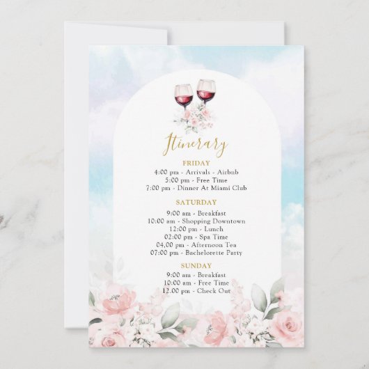 De bruid is op Cloud Wine Bachelorette route Kaart (Achterkant)