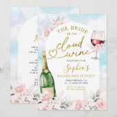 De bruid is op Cloud Wine Bachelorette route Kaart (Voorkant / Achterkant)