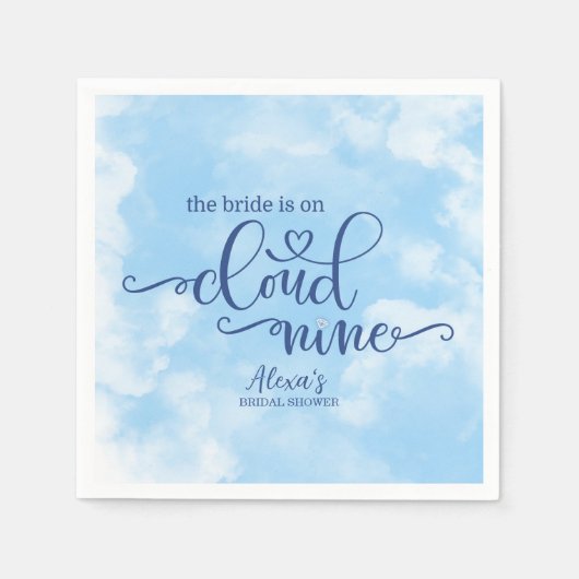 De bruid is op wolk 9 papier servet (Voorkant)