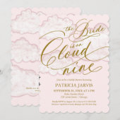 De Bruid Is Op Wolk 9 QR Code Bruiloftsfeest Kaart (Voorkant / Achterkant)