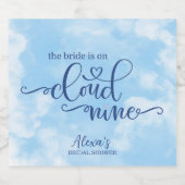 De bruid is op wolk 9  sparkling wijnetiket (Enkel label)
