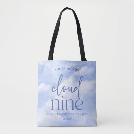 De bruid is op wolk negen blauwe vrijgezellenfeest tote bag (Voorkant)