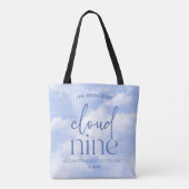 De bruid is op wolk negen blauwe vrijgezellenfeest tote bag (Achterkant)