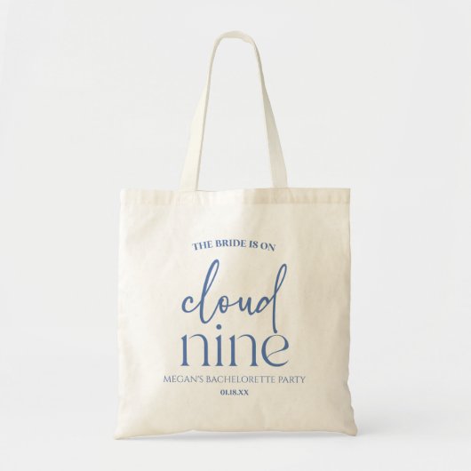 De bruid is op wolk negen blauwe vrijgezellenfeest tote bag (Voorkant)