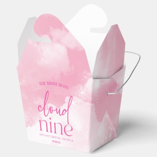 De bruid is op wolk negen roze Vrijgezellenfeest Bedankdoosjes (Geopend)