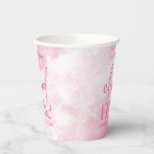 De bruid is op wolk negen roze Vrijgezellenfeest Papieren Bekers (Links)