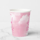 De bruid is op wolk negen roze Vrijgezellenfeest Papieren Bekers (Rechts)