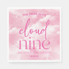De bruid is op wolk negen roze Vrijgezellenfeest Servet