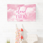 De bruid is op wolk negen roze vrijgezellenfeest spandoek (Insitu)