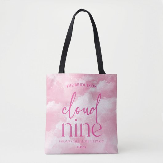 De bruid is op wolk negen roze vrijgezellenfeest tote bag (Voorkant)