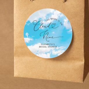 De Bruid Is Op Wolk Nine Elegante Bruidsbruiloft F Ronde Sticker