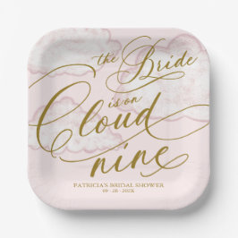 De Bruid Is Op Wolk Zeven Bruidsfeest Papieren Bordje