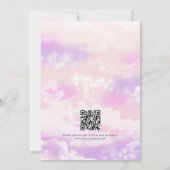 De Bruid Is Op Wolk Zeven QR Code Bruiloftsfeest Kaart (Achterkant)