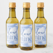 De bruid is op wolkennegen blauw Vrijgezellenfeest Wijn Etiket (Flessen)