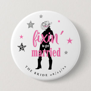 De Bruid Klaarmaken Disco Bachelorette ID925 Ronde Button 7,6 Cm