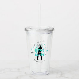 De Bruid Klaarmaken Disco Bachelorette Teal ID925 Acryl Drinkbeker
