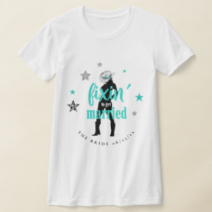 De Bruid Klaarmaken Disco Bachelorette Teal ID925 T-shirt
