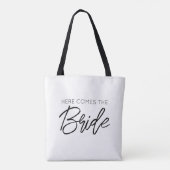 DE BRUID KOMT Wedding Bachelorette Feestelijk Tote Bag (Achterkant)