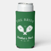 De Bruid Laatste Swing Pickleball Bachelorette Seltzer Blikjeskoeler (Seltzer Achterkant)