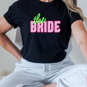 De Bruid Neon Groen & Roze Tropische Bach T-shirt
