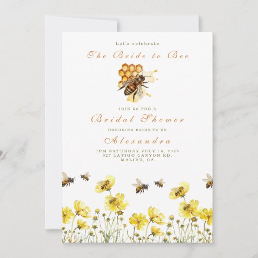 De bruid om bloemendouche te zijn kaart (Voorkant)