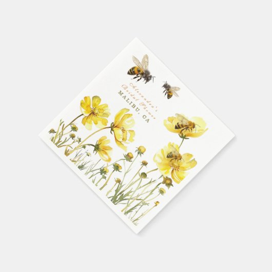 De bruid om bloemendouche te zijn servet (Hoek)