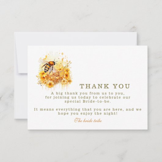 De bruid om gouden honing te zijn bloeit bedankkaart (Voorkant)