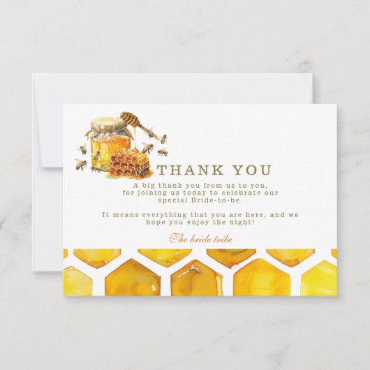 De bruid om honingraatdouche te zijn bedankkaart (Voorkant)