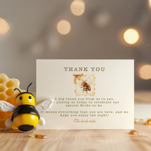 De bruid om wilde bloem honing douche bedankkaart