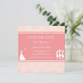 De Bruid Rees Roze bewaar de datum Save The Date (Staand voorkant)