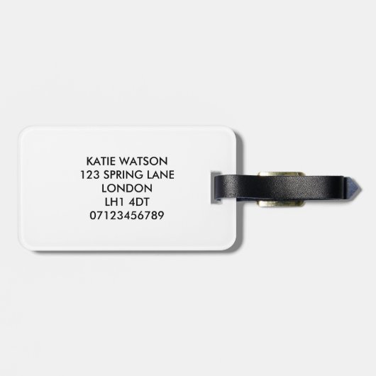 De Bruid - Rose Gold namaak folie bagagelabel (Achterkant horizontaal)