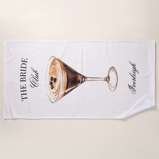 De bruid sociale club espresso cocktail strandlaken (Voorkant)