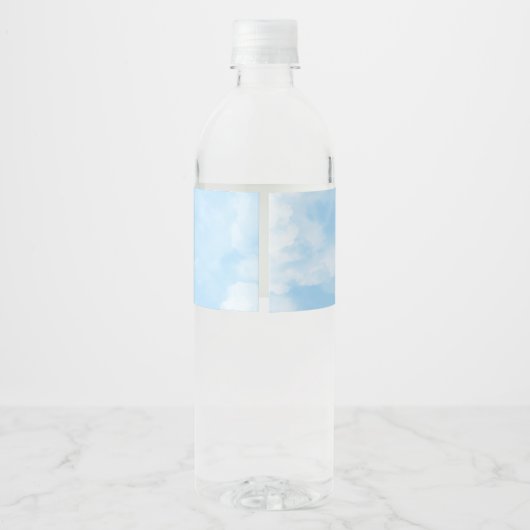 De bruid staat op Cloud 9 Paper Waterfles Etiket (Achterkant)